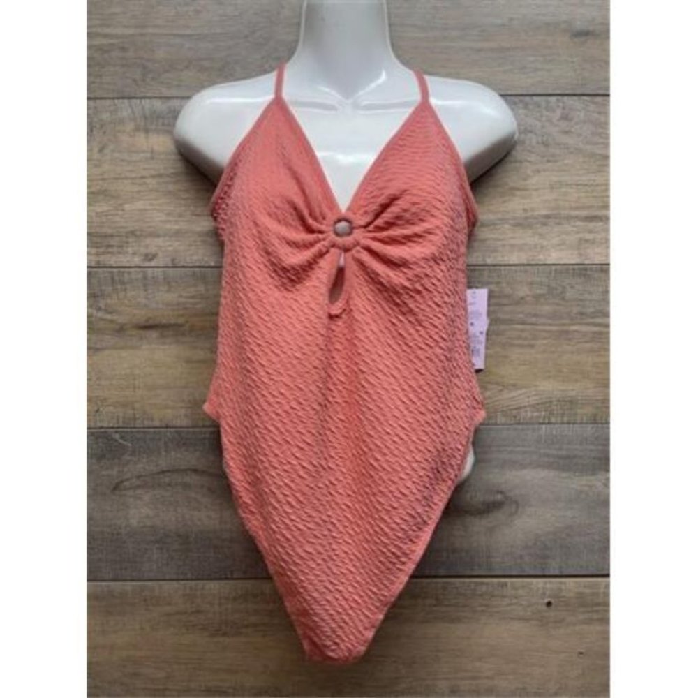 Wild Fable Women's Size S Vibrant Coral Ribbed Spaghetti Strap Bodysuit XL
